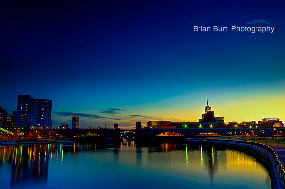 Lechmere Viaduct & Boston Skyline at Sunset